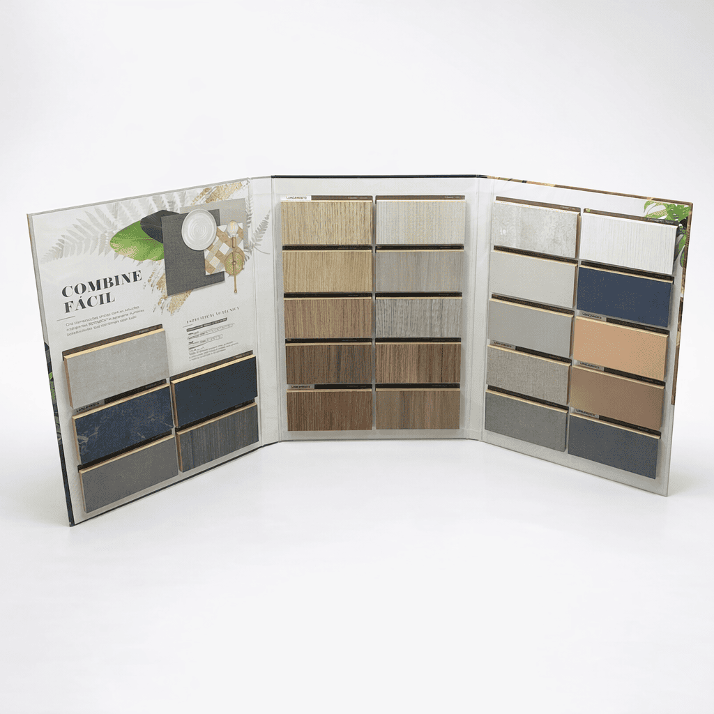 mostruario profissional personalizado amostras madeira 